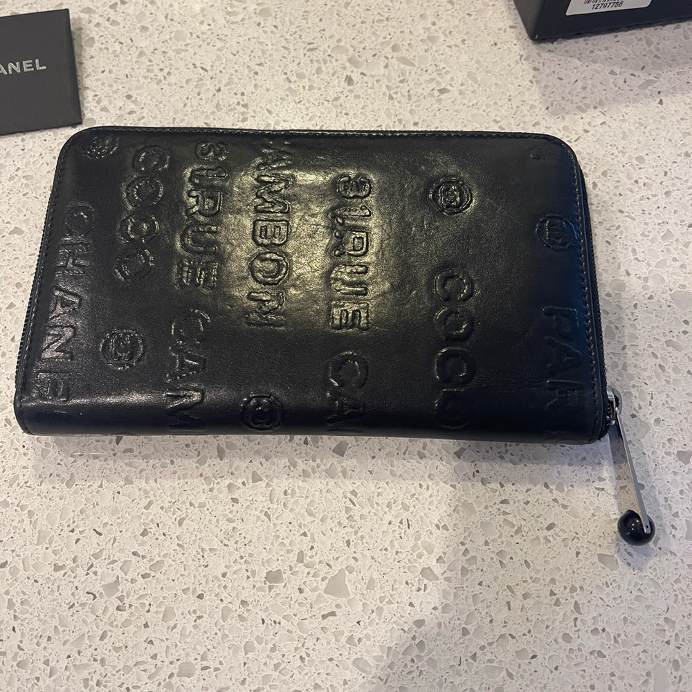 CHANEL Black Embossed Wallet - Picture 2 of 6